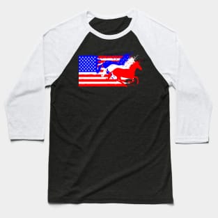 4th of July American unicorn flag Baseball T-Shirt